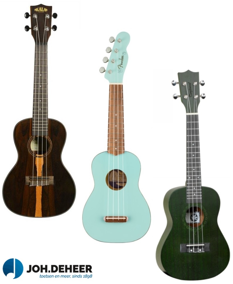 Linkshandige Ukelele - breed_assortiment_aan_leuke_ukeleles Linkshandige Ukelele - breed_assortiment_aan_leuke_ukeleles